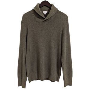 Club Monaco Men's M Merino Wool Blend Shawl Collar Knit Sweater - Olive Green